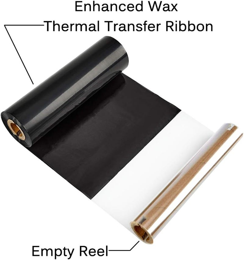 Edraco Desktop Thermal Transfer Ribbons -Enhanced Wax, 8 Rolls, 4.33" x 244'/110mm x 74m for Zebra Desktop Printer - Image 4